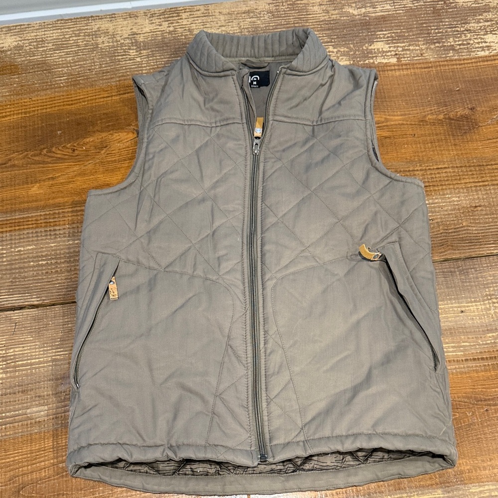 Tentree arrow greenish taupe beige Quilted Vest